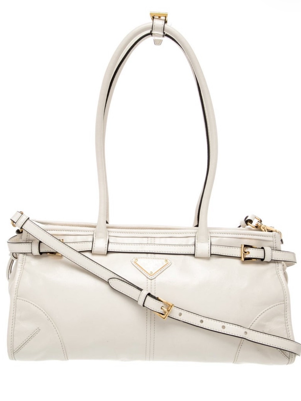 Prada Bonnie Medium Shoulder Bag - white